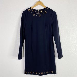 Michael Michael Kors Black Gold Hardware Sheath Dress